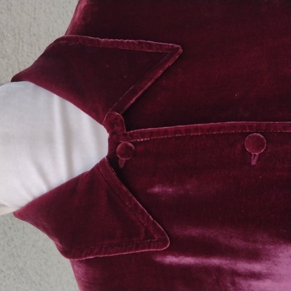 Soft Surroundings Deep Red Velour Jacket PS - Picture 6 of 8